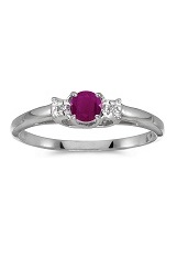 handsome round ruby gemstone diamond baby birthstone ring